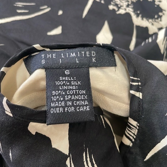 The Limited 100% Silk black and cream dress size 6 - Picture 3 of 4